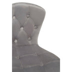 Grey Velvet Buttoned Home Office Chair | Fayth