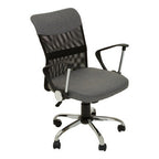 Grey Home Office Chair with Chrome Arms | Fenix