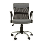 Grey Home Office Chair with Chrome Arms | Fenix
