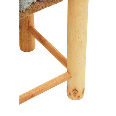 Grey Beige and Pink Pom Pom Stool | West Village