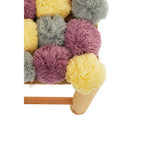 Grey Beige and Pink Pom Pom Stool | West Village