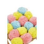 Pink Blue and Yellow Pom Pom Stool | West Village