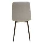 Set of 4 Light Grey Leather Effect Dining Chairs | Tiana
