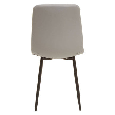 Set of 4 Light Grey Leather Effect Dining Chairs | Tiana