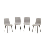Set of 4 Light Grey Leather Effect Dining Chairs | Tiana