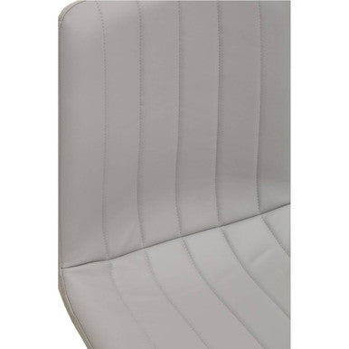 Set of 4 Light Grey Leather Effect Dining Chairs | Tiana