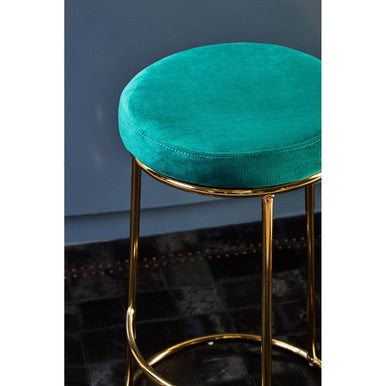 Green Velvet Bar Stool | Manhattan