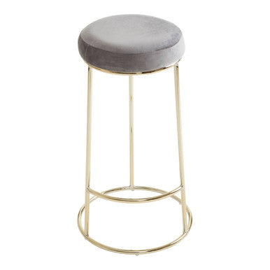 Grey Velvet Tall Bar Stool | Manhattan