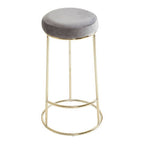 Grey Velvet Tall Bar Stool | Manhattan