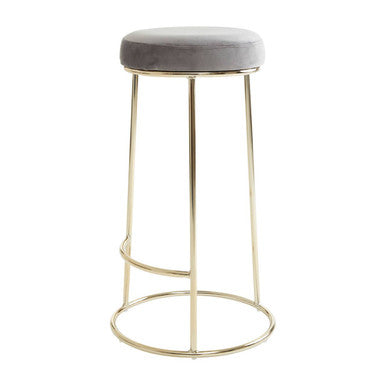 Grey Velvet Tall Bar Stool | Manhattan