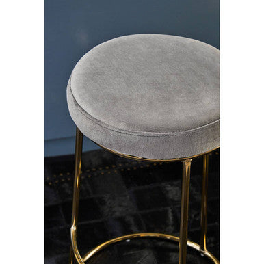 Grey Velvet Tall Bar Stool | Manhattan