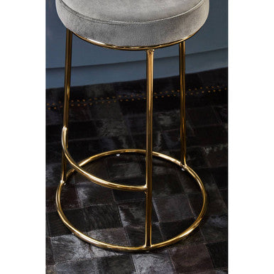 Grey Velvet Tall Bar Stool | Manhattan