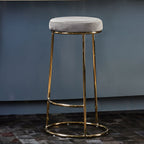 Grey Velvet Tall Bar Stool | Manhattan