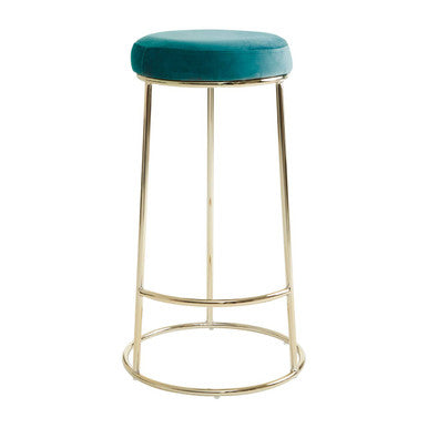Green Velvet Tall Bar Stool | Manhattan