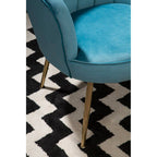 Aqua Blue Velvet Scalloped Chair | Ovala