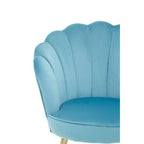 Aqua Blue Velvet Scalloped Chair | Ovala
