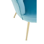 Aqua Blue Velvet Scalloped Chair | Ovala