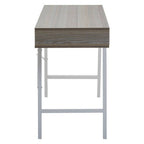 Light Oak Veneer Effect 2 Drawer Desk in White Finish Frame | Bradbury