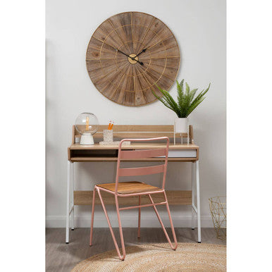 Natural Oak Veneer Effect One Drawer Desk | Bradbury