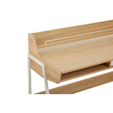 Natural Oak Veneer Effect One Drawer Desk | Bradbury