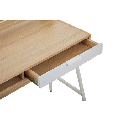 Natural Oak Veneer Effect One Drawer Desk | Bradbury