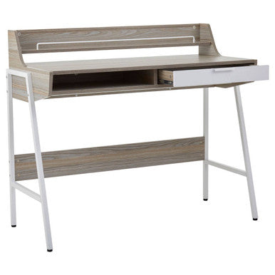 Light Oak Veneer Effect One Drawer Desk | Bradbury