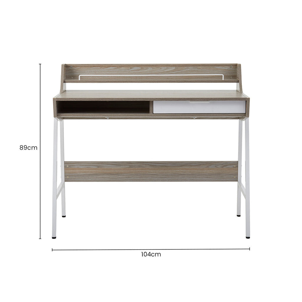 Light Oak Veneer Effect One Drawer Desk | Bradbury