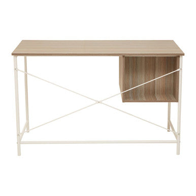 Light Oak Veneer Effect Desk with 2 Drawers | Bradbury