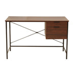 Dark Brown Walnut Veneer Effect Desk with Drawers | Bradbury