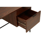 Dark Brown Walnut Veneer Effect Desk with Drawers | Bradbury