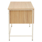 Natural Oak Veneer Desk with Drawers | Bradbury