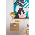 Natural Oak Veneer Desk with Drawers | Bradbury