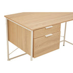 Natural Oak Veneer Desk with Drawers | Bradbury