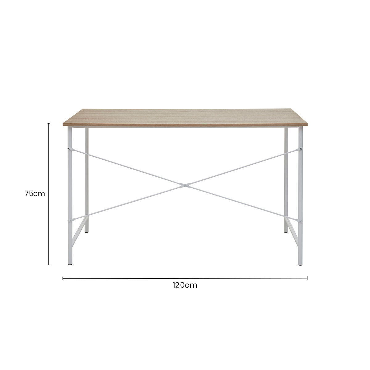 Natural Oak Veneer Effect Top Desk | Bradbury