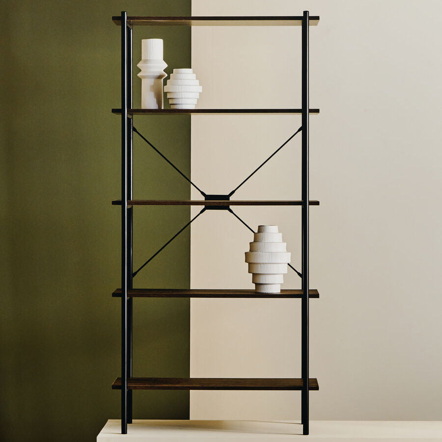 Five Tier Dark Oak Shelf Unit | Bradbury