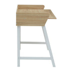 Natural Oak Veneer Effect Top One Drawer Desk | Bradbury