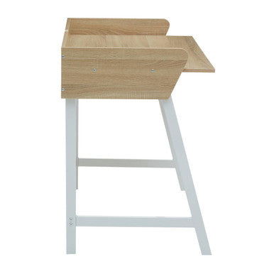 Natural Oak Veneer Effect Top One Drawer Desk | Bradbury