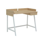 Natural Oak Veneer Effect Top One Drawer Desk | Bradbury