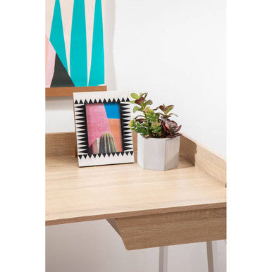 Natural Oak Veneer Effect Top One Drawer Desk | Bradbury