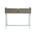 Light Oak Veneer Effect 1 Drawer Desk in White Finish Frame | Bradbury