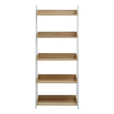 Five Tier Natural Oak Ladder Shelf Unit | Bradbury