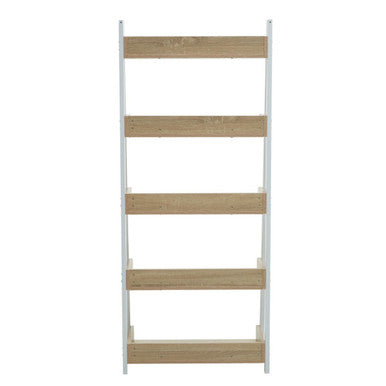 Five Tier Natural Oak Ladder Shelf Unit | Bradbury