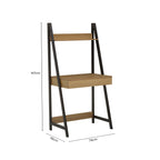 Natural Oak Effect Desk with Metal Frame | Bradbury