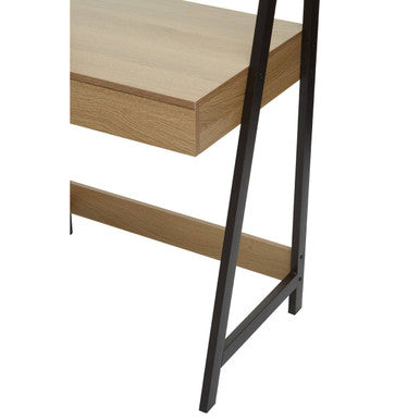 Natural Oak Effect Desk with Metal Frame | Bradbury