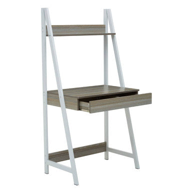 Light Oak Veneer Effect One Drawer Desk with Shelves | Bradbury