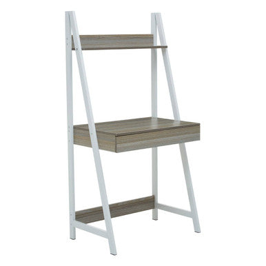 Light Oak Veneer Effect One Drawer Desk with Shelves | Bradbury