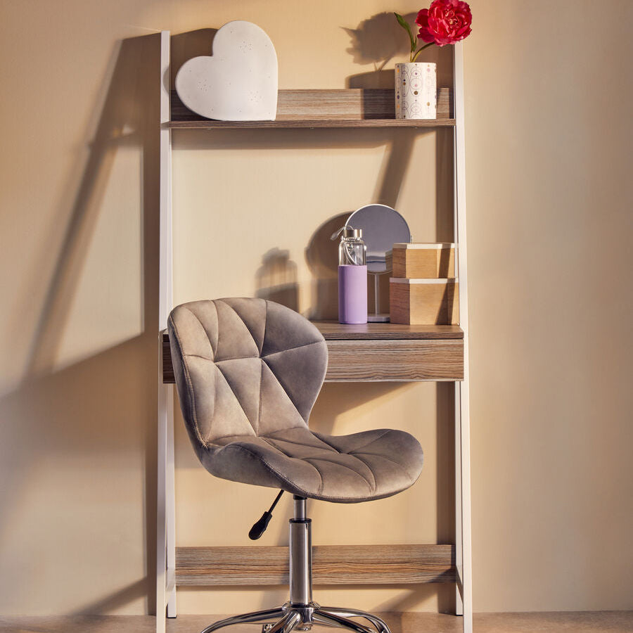 Light Oak Veneer Effect One Drawer Desk with Shelves | Bradbury