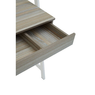 Light Oak Veneer Effect One Drawer Desk with Shelves | Bradbury