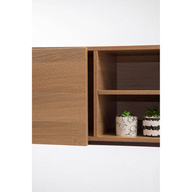 Natural Oak Effect Desk with Drawer and Shelves | Bradbury