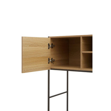 Natural Oak Effect Desk with Drawer and Shelves | Bradbury